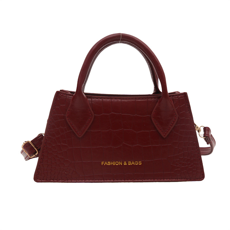 2025 nuevo bolso de mensajero casual de estilo occidental simple de textura retro, bolso cuadrado pequeño, bolso de moda con patrón de cocodrilo