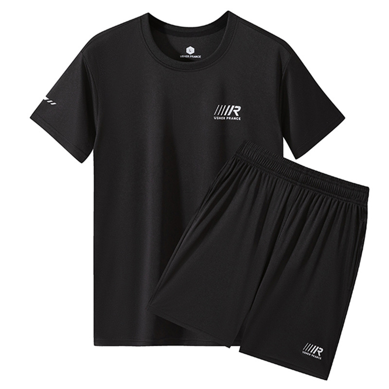 Trajes deportivos casuales de verano, trajes de fitness para hombres, ropa de secado rápido, ropa de entrenamiento de fútbol casual, pantalones cortos de mangas cortas