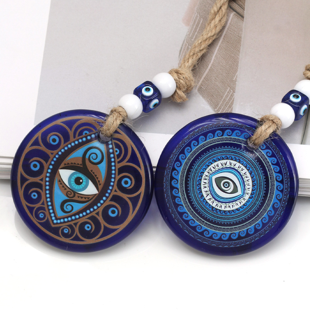 138g Weight Bag Pendant, Keychain Classification 1 Piece Quantity Holiday, Daily Occasion Glass Material Devil's Eye Pattern Unisex Gender Retro, Classic Style Style Retro Classic Style Devil's Eye Glass Unisex Bag Pendant Keychain 15