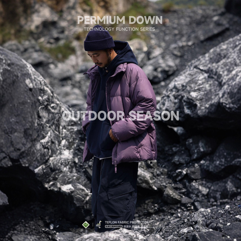 Rumeng Teflon Teflon Three-Proof Outdoor Stand-Up Collar down Jacket into Xizang White Duck down Jacket down Jacket for Men