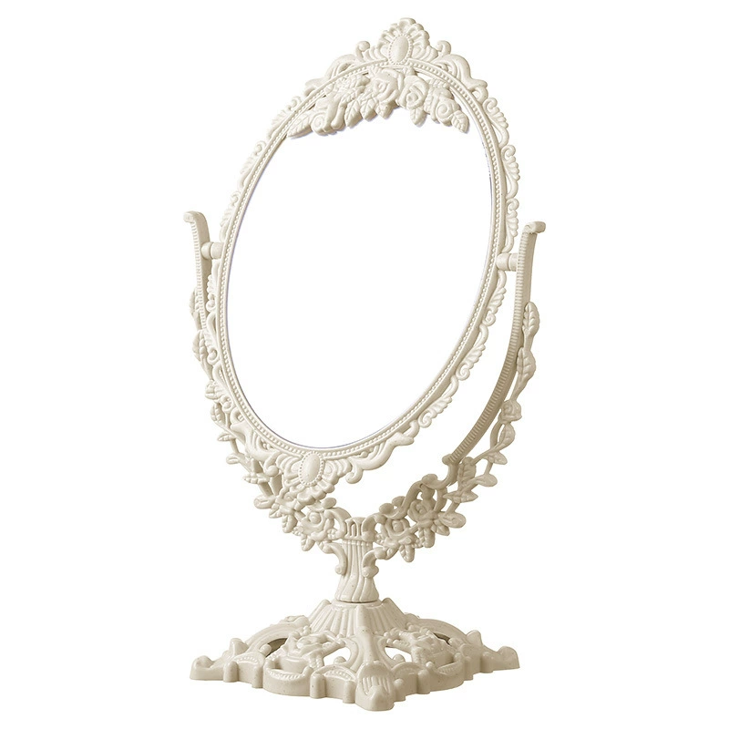 Table Mirror, retro folding handheld double-sided tabletop mirror, cute decorative compact 15×12×5 cm