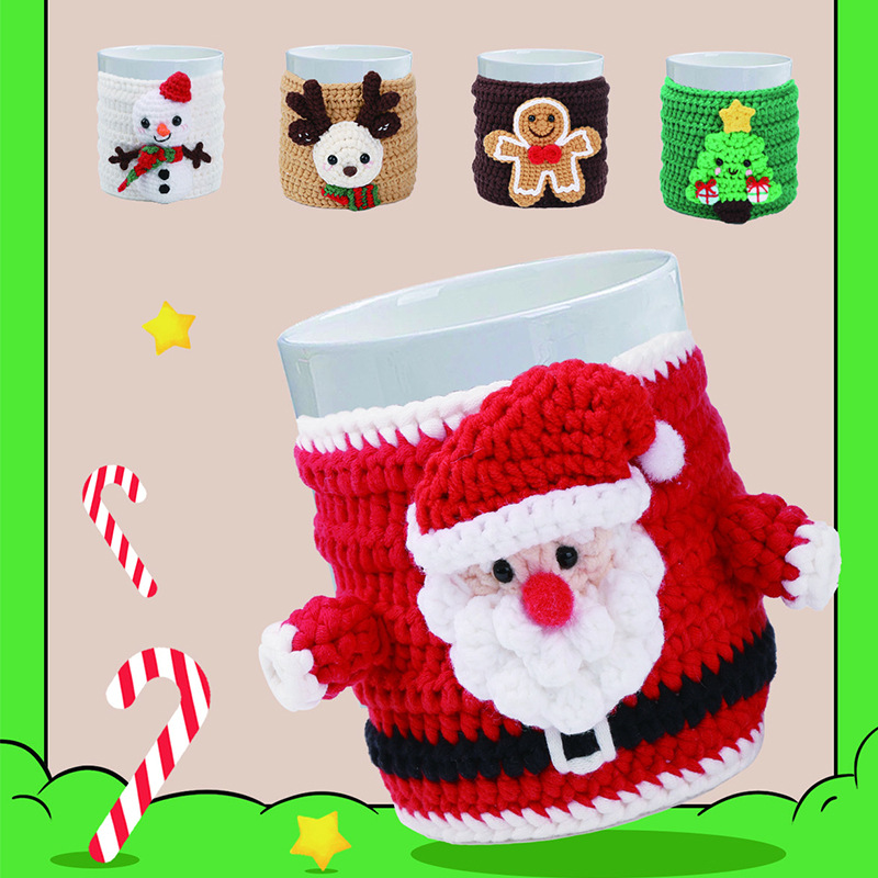 Santa cup cover crochet material pack