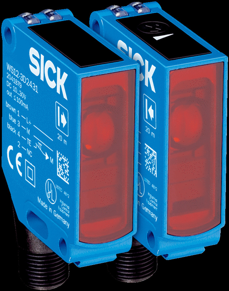 德国品牌WSE12-3P2431 对射光电传感器 WS12-3D2430+WE12-3P2431