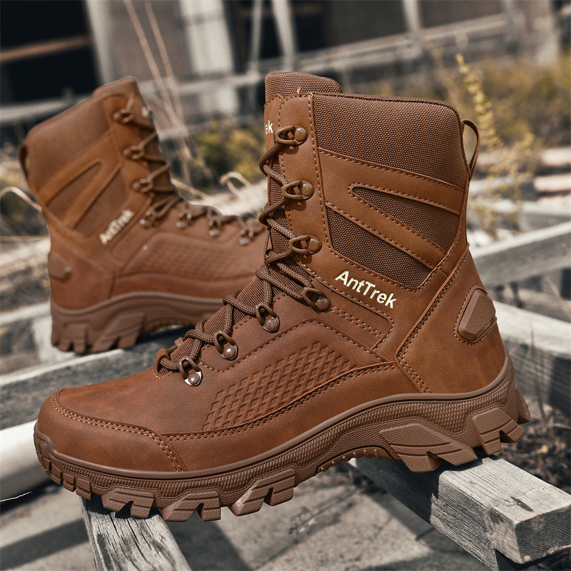 Botas de viaje a través de la frontera Aliexpress Amazon botas militares de alta altura, botas de senderismo antideslizantes, zapatos de montaña image 1