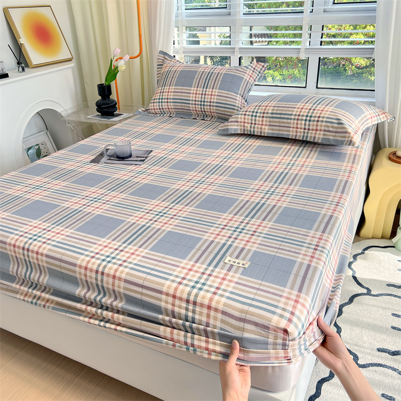 Colcha de cama de algodón 2025 nueva cubierta protectora de colchón sábana cubierta protectora Simmons cubierta protectora cubierta antipolvo juego de tres piezas