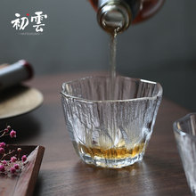 2021新品冰心杯日式锤纹水晶玻璃威士忌酒杯啤酒茶杯杯子初云设计