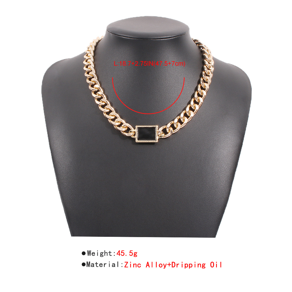 Fashion Simple Thick Chain Necklace Earrings Set display picture 9