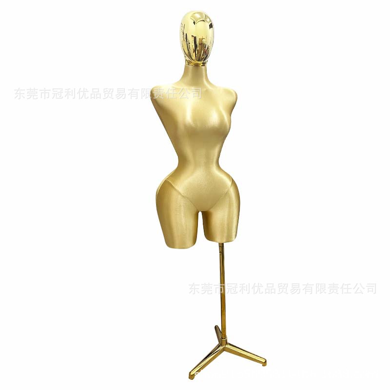 Cabeza modelo de bolso de tela dorada (talla M)