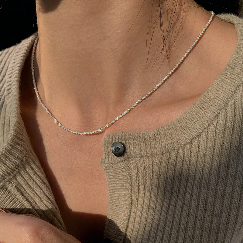 925 Sterling Silver Plating Geometric Necklace display picture 3