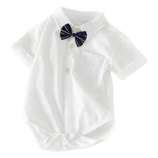 Children's Clothing Summer Cotton Baby One-Piece Clothes Korean-Style Boys' Short-Sleeved Hare Clothes Children's Top Baby Triangle Bag Fat Clothes