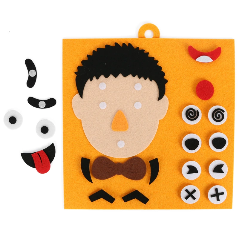Детский игровой уголок stickers с лицами для изменения выражения лица, учебные принадлежности, материал для одежды
