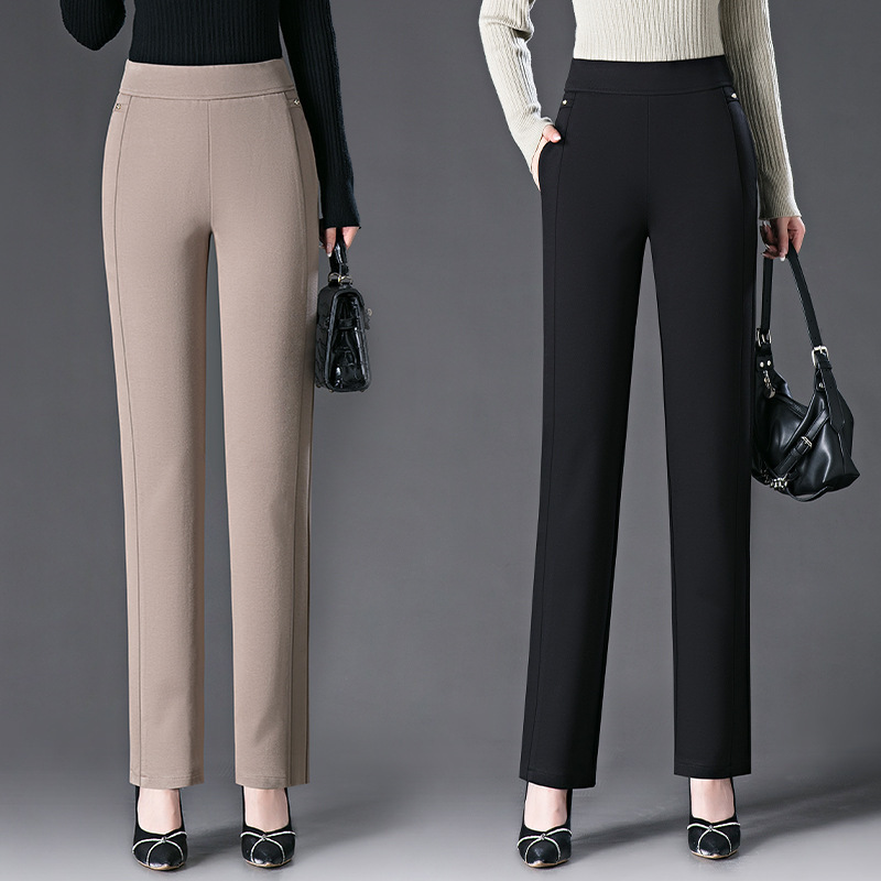 2026 Spring and Autumn Fashion Straight-Leg Pants High-Waisted Slimming Women's Pants with Draping Effect Versatile Long Pants for Petite Women Stretchy Suit Pants 2026 Spring and Autumn Fashion Straight-Leg Pants High-Waisted Slimming Women's Pants with Draping Effect Versatile Long Pants for Petite Women Stretchy Suit Pants