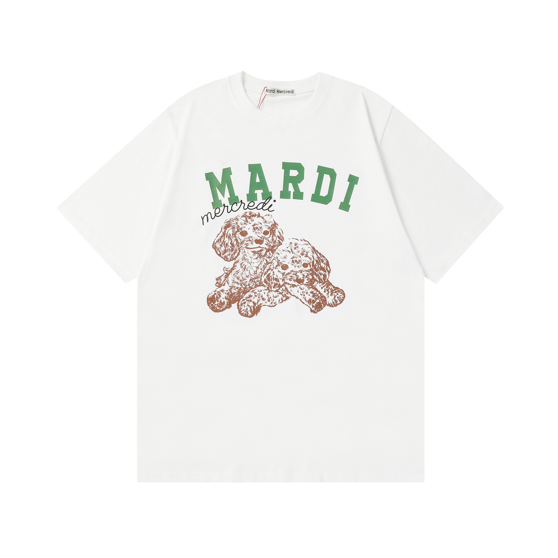 thumbnail for New Korean fashion brand Mari* Dachshund Daisy Gold Gold, Gold, Silver same round neck print short sleeve T-shirt for men and women