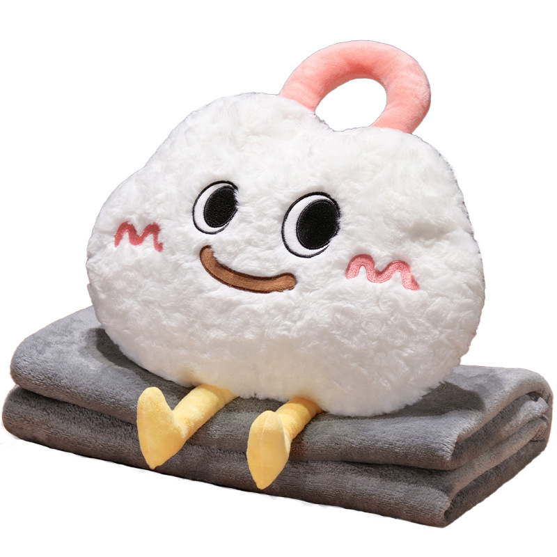 Nube almohada multifuncional, colcha de doble propósito, almohada de siesta de oficina, manta de aire acondicionado, manta de sofá de automóvil, manta 2 en 1