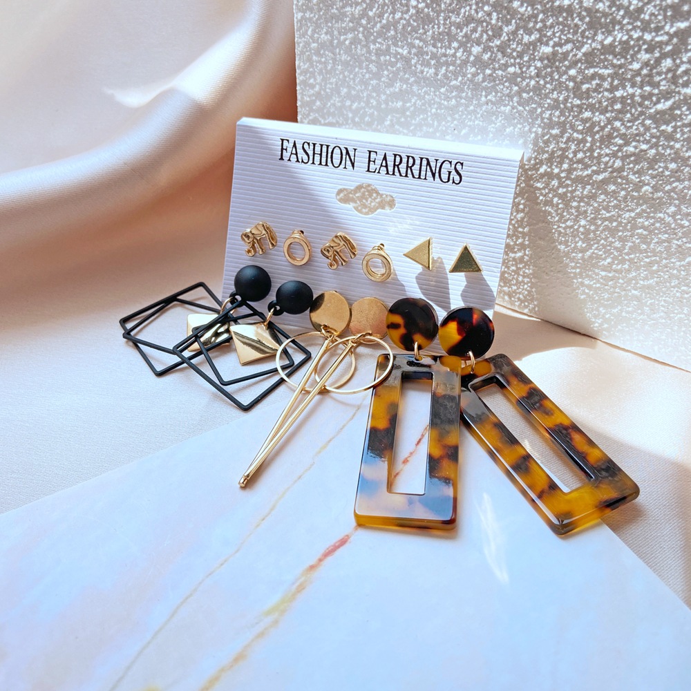 fashion simple acrylic earrings elephant diamond alloy drop earrings