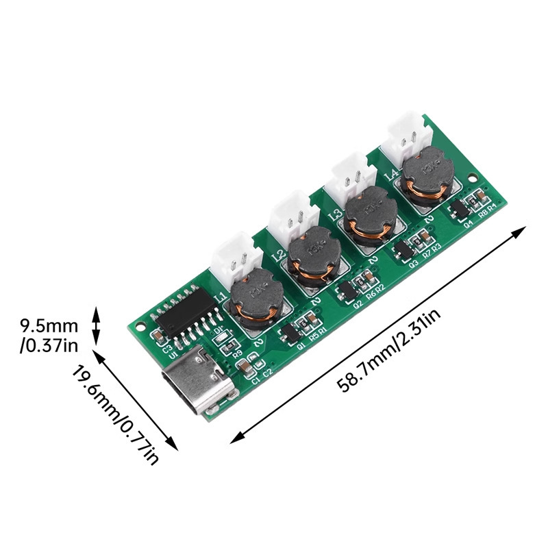 超音波アトマイザーTYPE-Cインポートスイッチなし4スプレー加湿器モジュールdc 5vアトマイザー制御板DIY|undefined