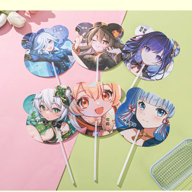 Children's cartoon summer cute handheld plastic round fan for…