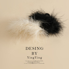 义乌工厂头饰发夹抓夹羽毛后脑勺毛毛鲨鱼夹子高级感发饰现货批发