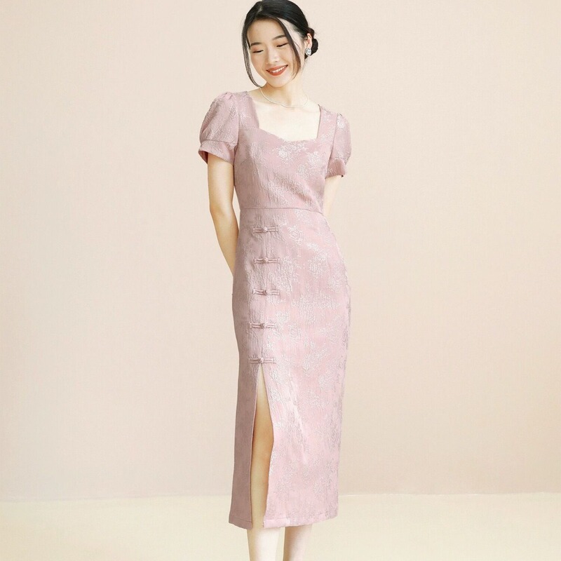Pink Engagement Dress New Chinoiserie Small Bride Wedding Homecoming Casual Toast Dress Female High-End Sense
