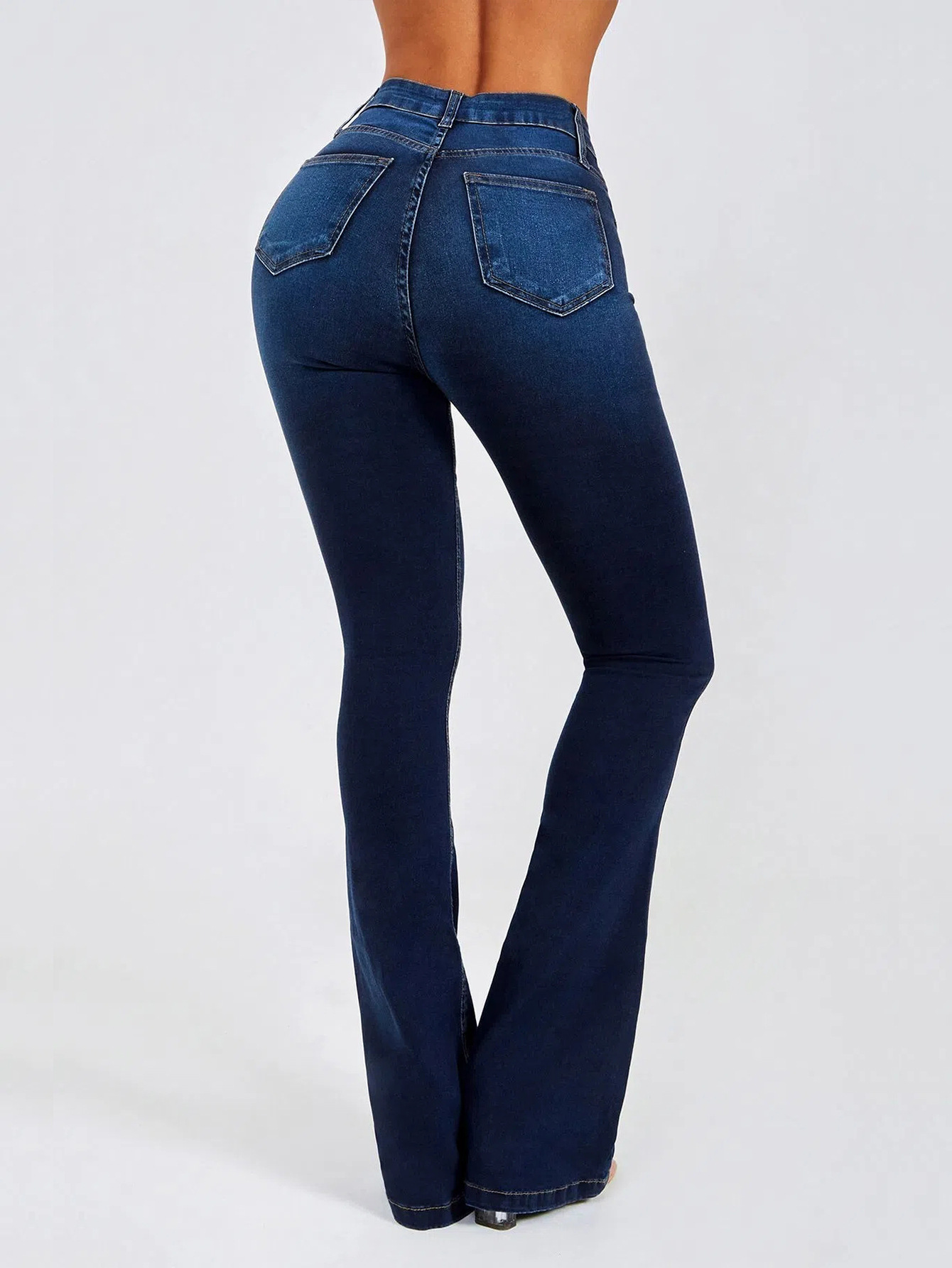 Frau Täglich Mode Einfarbig In Voller Länge Jeans display picture 1