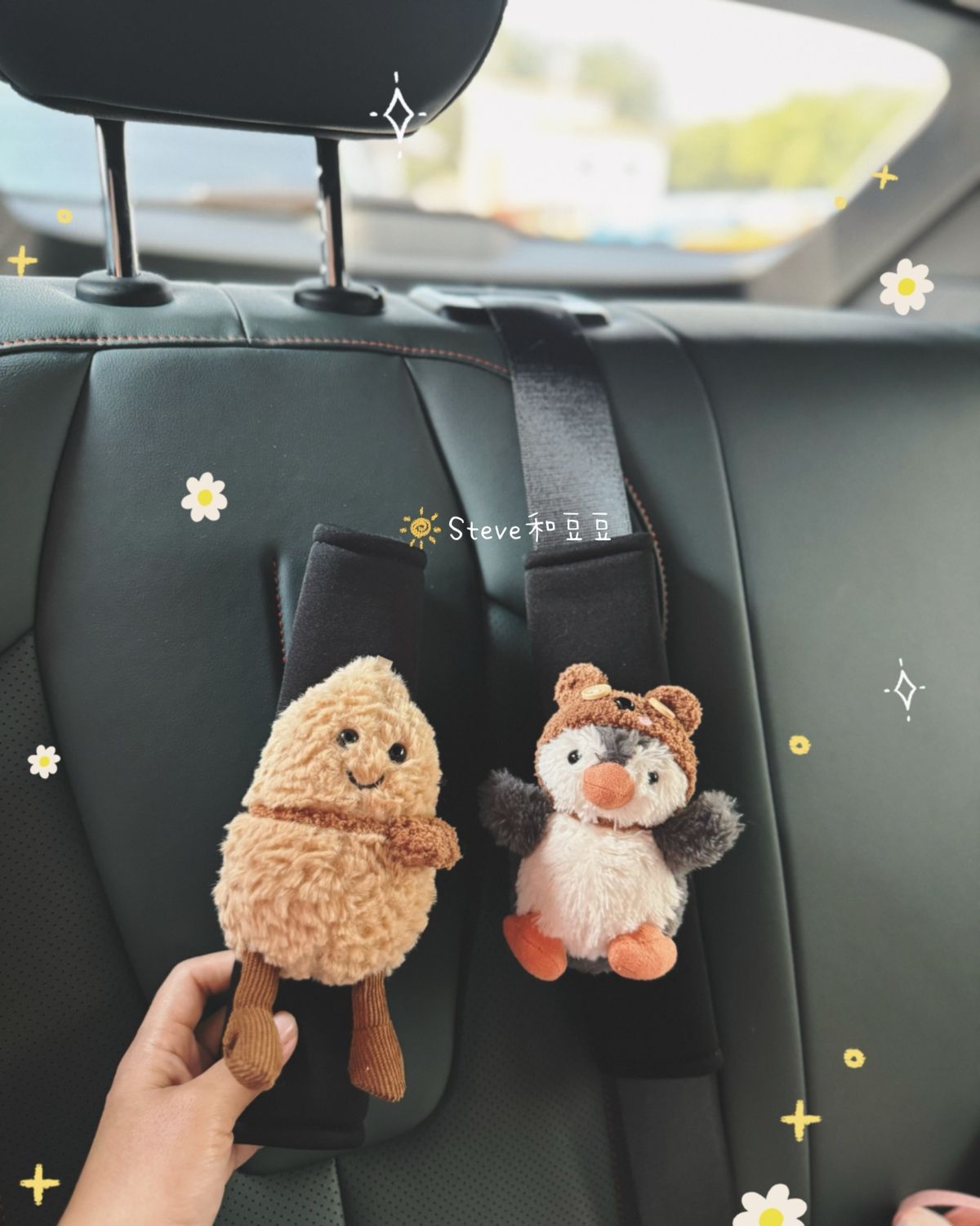 Car Interior Decoration Anti-Strangle Peanut Penguin Doll Popular Cute Car Seat Belt Shoulder Pad Decoration