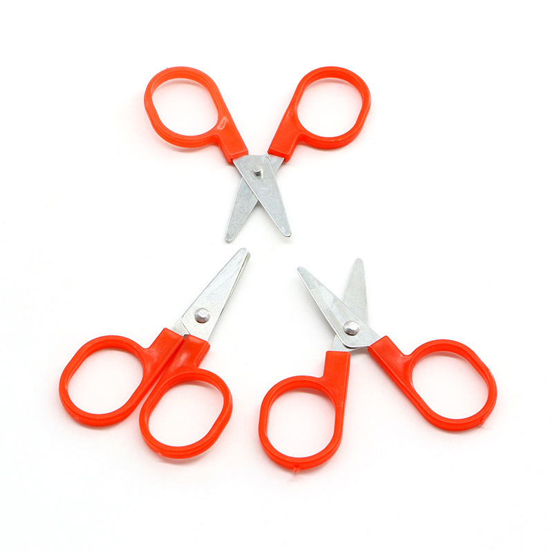 Tijeras pequeñas rojas, kit de costura, tijeras a juego, mini estudiantes, tijeras portátiles, tijeras cortadas en papel hechas a mano para bebés