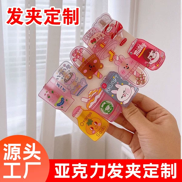 Acrylic Hairpin Customized Cartoon Animation Baby Pet Hairpin Avatar Photo Hair Accessories Clip Cute Head Clip Customized