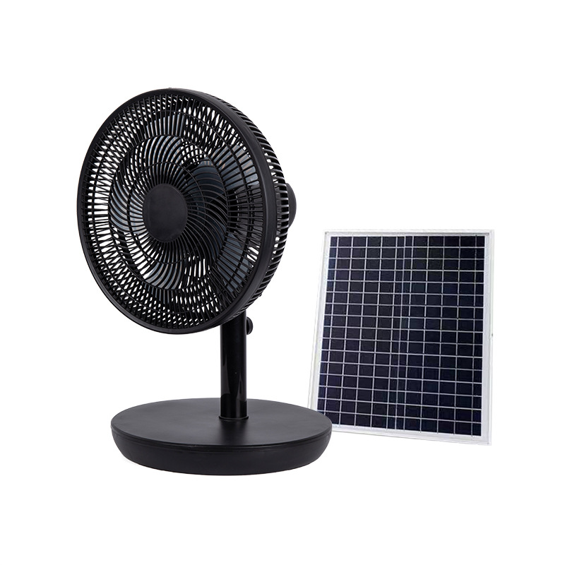 Ventas calientes del sudeste asiático ventilador de mesa de carga solar de campamento al aire libre batería de gran capacidad ventilador de piso de 12 pulgadas