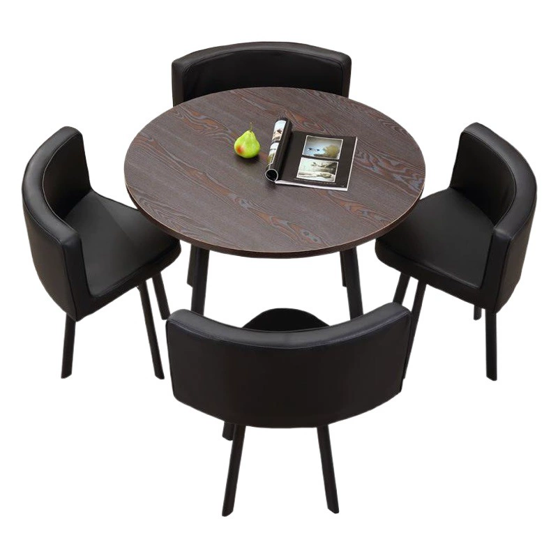 Кафе Досуг ресепшн молочный чайный магазин кованый стол четыре стула Ресторан комбинированный стол гости деревянные круглые столы и стулья