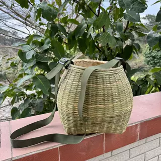 竹编采茶篓 挎背篓 泥鳅篓 鱼篓 捡菌子篓全竹青手工编织采茶尖篮