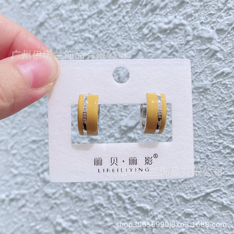 丽银/丽贝丽影甜美可爱闺蜜少女韩版气质滴胶红色蝴蝶结新款耳饰|undefined