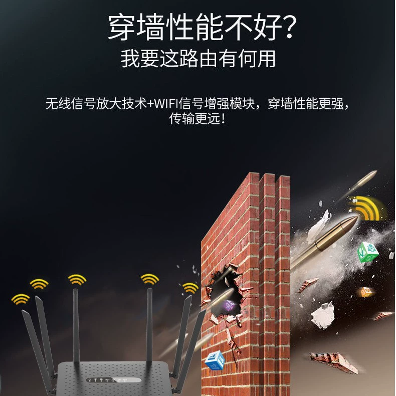 Беспроводной WiFi маршрутизатор с гигабитным портом высокопроизводительный через стену Wangzhen Wifi6 универсальный гигабит 5G-двухдиапазонный