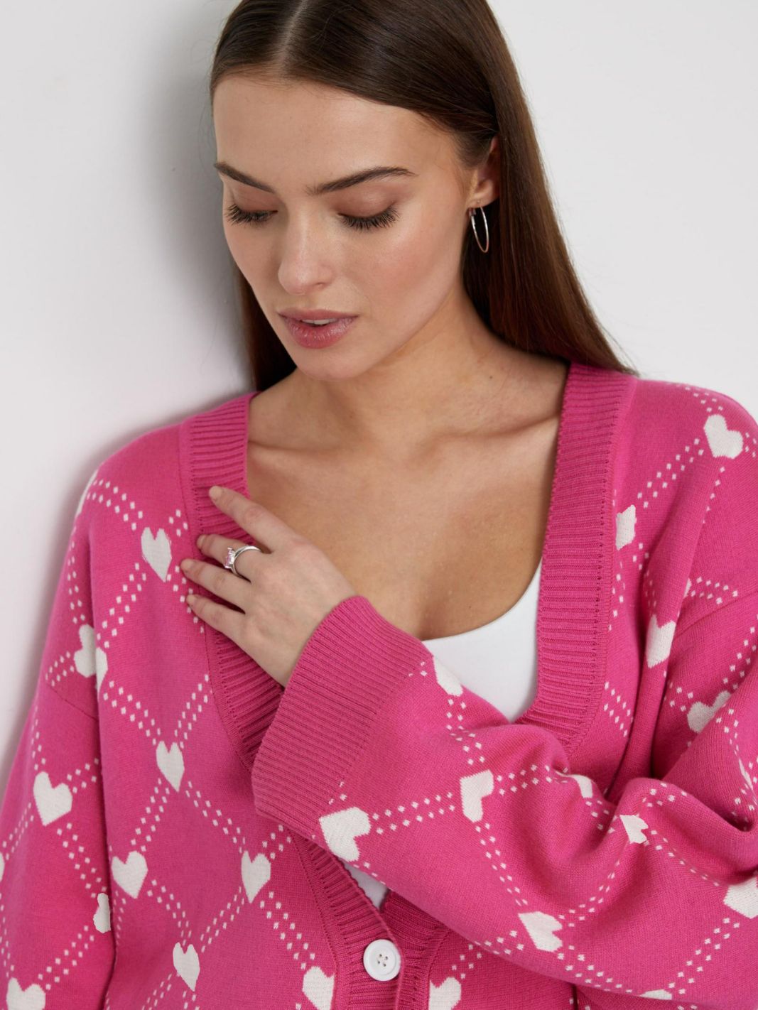 047 nueva transfronteriza ropa de mujer suéter europeo y americano AliExpress Amazon ruso amor jacquard suéter cardigan otoño image 3