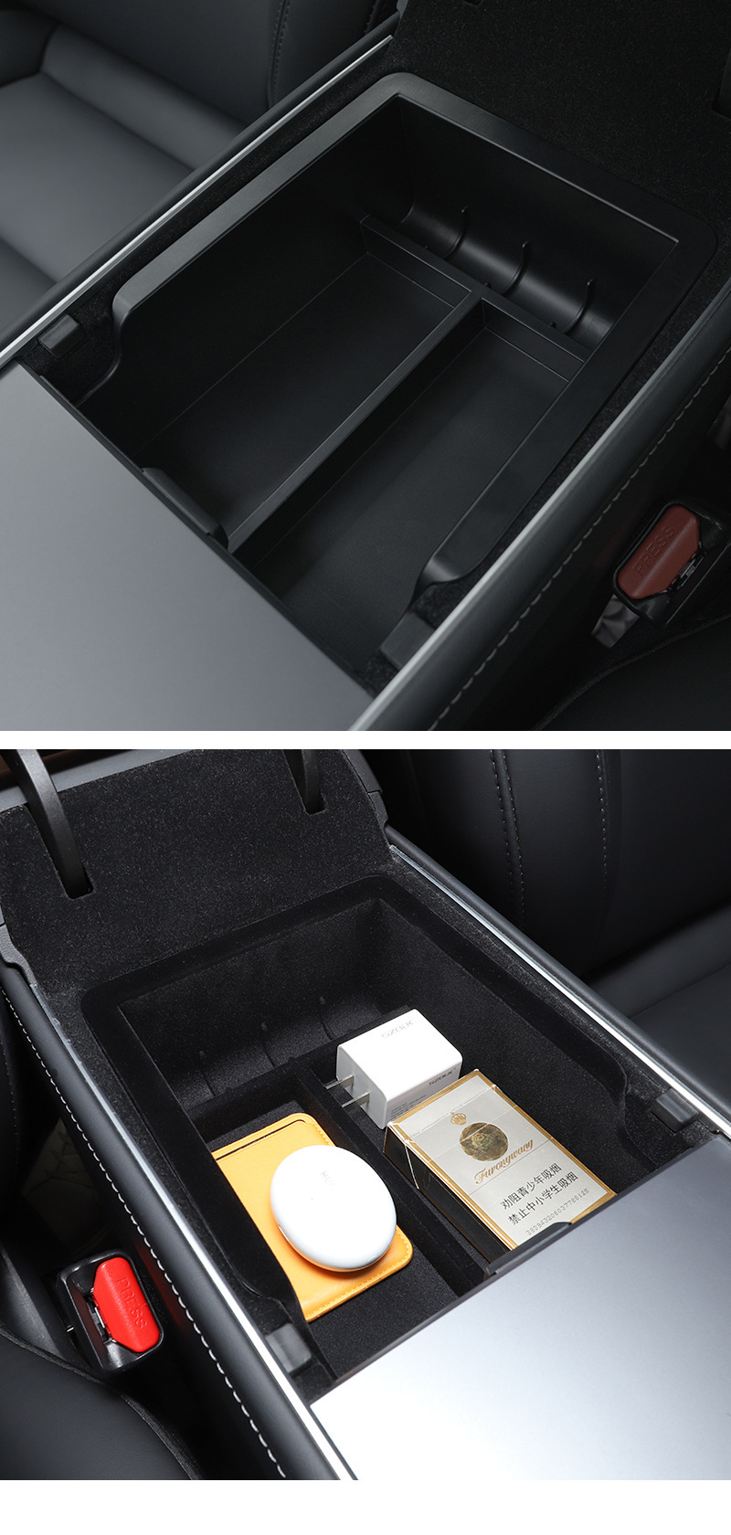 Suitable for the New Version of Tesla Model 3/Y Central Control Storage Box, Armrest Box, Storage Box, Car Accessories