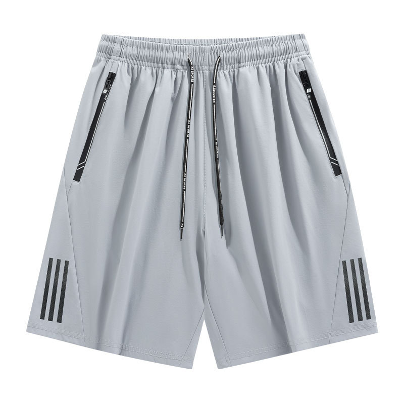 Pantalones cortos de seda de hielo de secado rápido Pantalones de cinco puntos de verano Deportes y ocio para hombres Pantalones cortos de aire acondicionado transpirables Pantalones para correr de fitness al aire libre