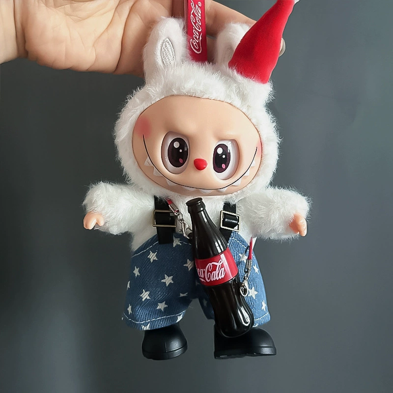 Набор одежды (Labubu) для куклы 17 см, костюм Coca-Cola с наушниками и ботинками, мульт стилевые