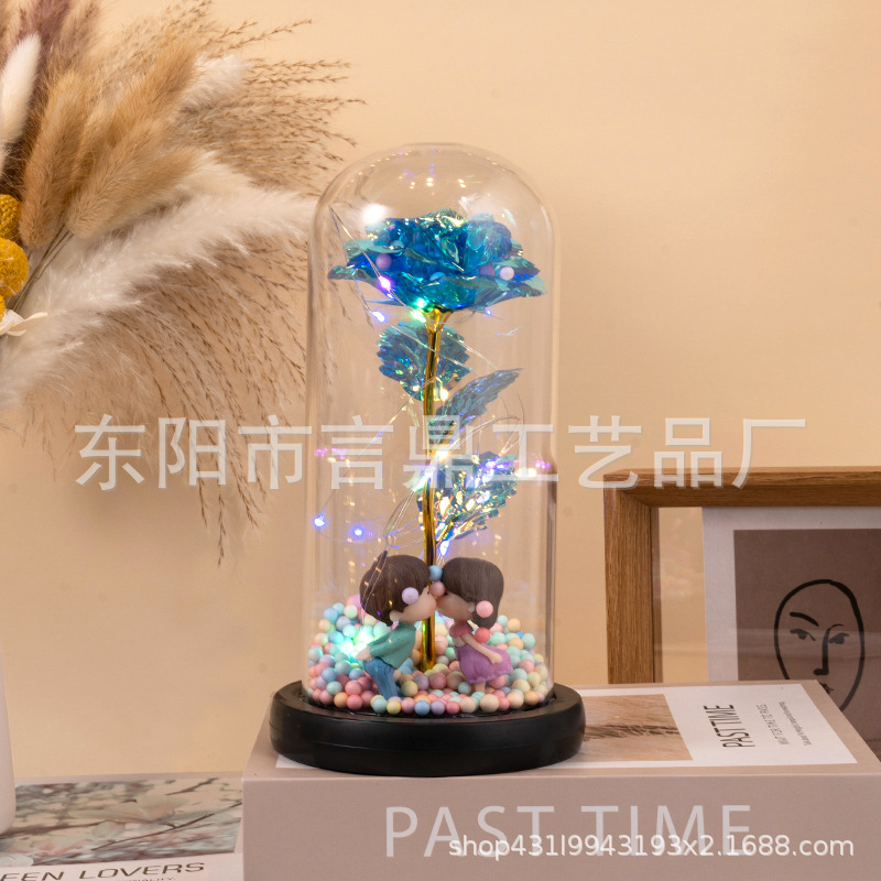 Rosa eterna en cúpula de cristal, regalo romántico para San Valentín