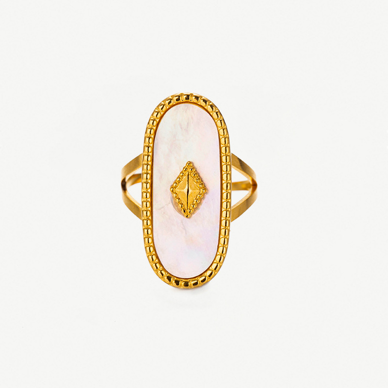 Anillo de acero inoxidable transfronterizo TENA mujeres no decolor temperamento elegante nicho ligero lujo anillo de acero de titanio de oro 18k