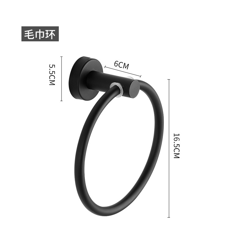 Juego de Accesorios de Baño de Acero Inoxidable Negro 304: Toallero, Barra para Toallas, Portarrollos de Papel, Anillo para Toallas, Gancho para Abrigos