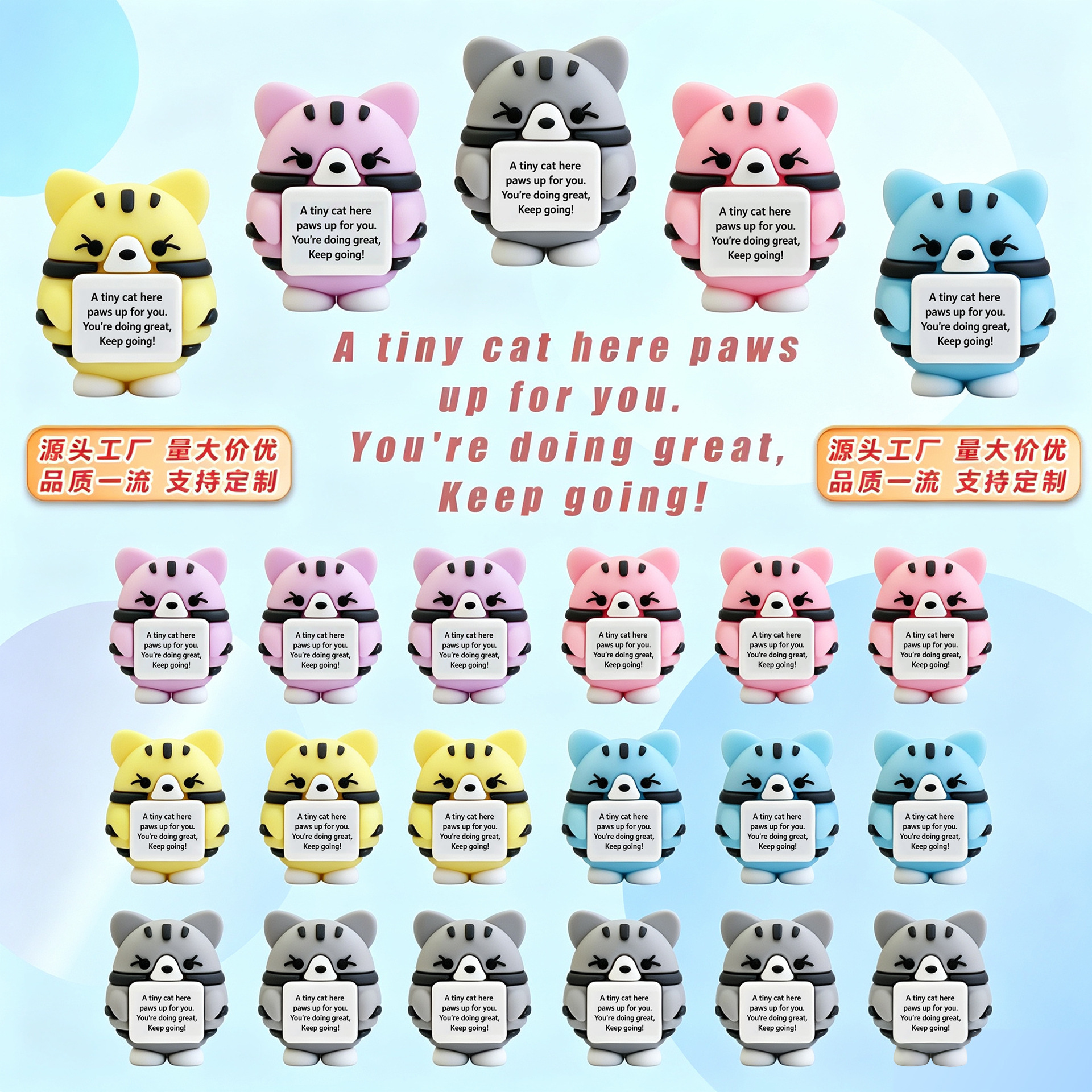 Mini estatuas de gatito decoración de escritorio adornos animados gatito muñecas de dibujos animados DIY inspirador gatito muñecas