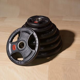 Barbell Plates with Rubber Coating and Paint, Gym Three-Hole Grip, Large Hole Olympic Bar Dumbbell Weight Plates, Home Fitness Equipment