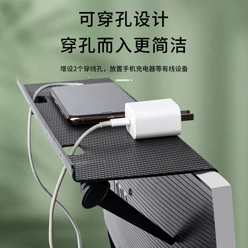 免打孔显示器置物架电视机支架屏幕路由器机顶盒架子收纳支架