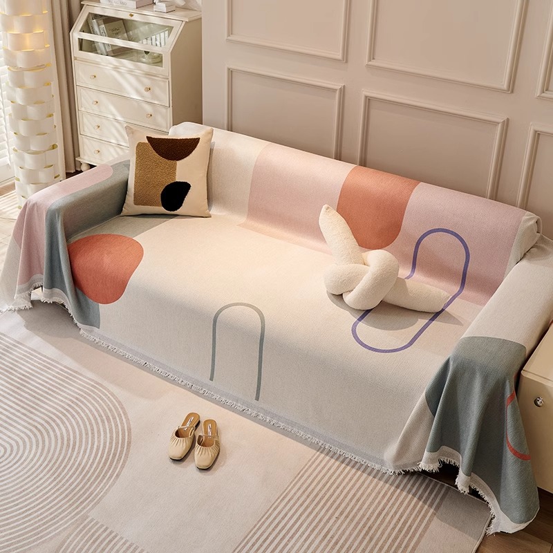 Toalla de tela para sofá de estilo ins Four Seasons Universal 2025 Nuevo conjunto de cubierta completa Cubierta universal Cojín de sofá antideslizante