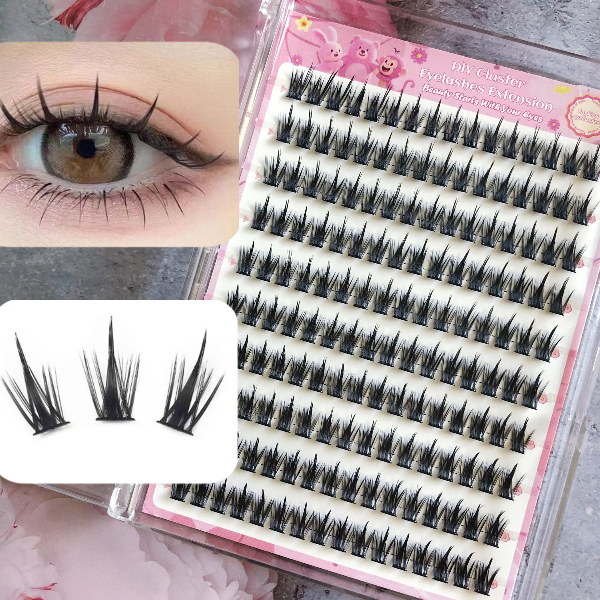 Transfronterizas pestañas falsas 30 - 100D comercio exterior caja de pestañas gruesas con pinzas de pegamento conjunto de pestañas falsas