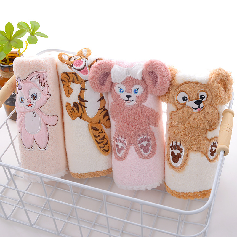 Factory wholesale New Dishi cartoon embroidery Tigger Bell Duffy bear towel bath towel adult children towel set