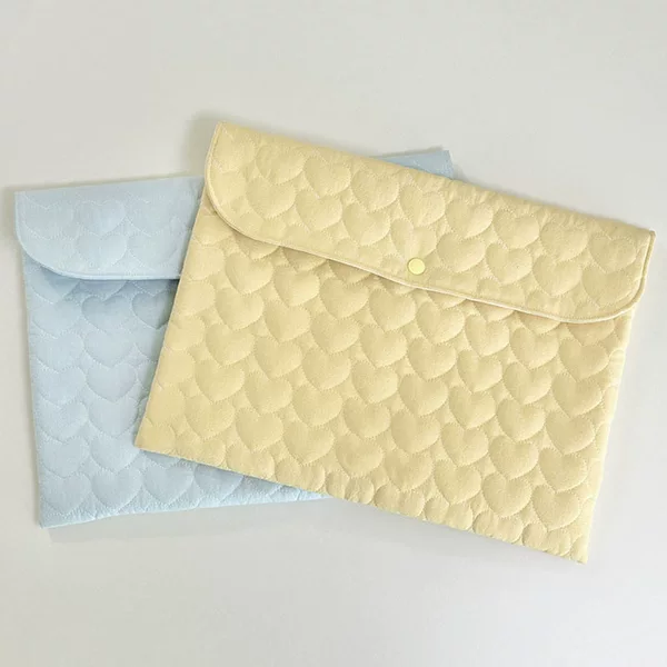 Korean-Style Heart-Shaped Quilted Tablet Bag, Business Office Notebook Storage Bag, Suitable for iPad Inner Sleeve