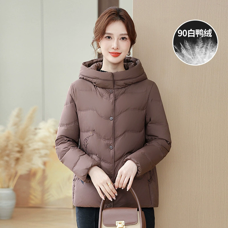 2024 мама пуховик короткий с капюшоном