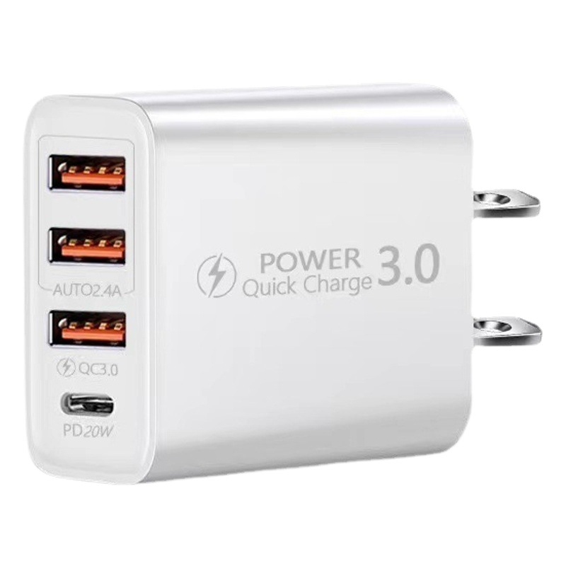 Transfronterizo al por mayor 3USB + tipo C estándar americano carga estándar europeo cabeza A + C multi-USB interfaz de viaje cargador de teléfono móvil