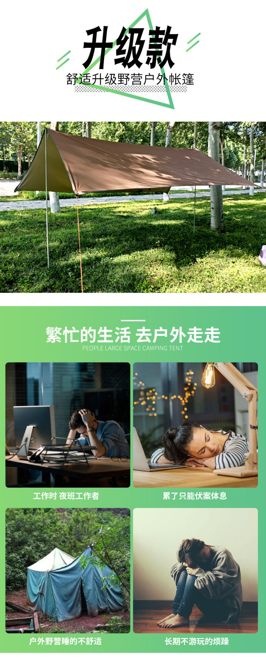 In-Stock Wholesale Rainproof and Sunproof Canopy Tent for Outdoor Camping, Picnic, Thickened Portable Windproof Sunshade