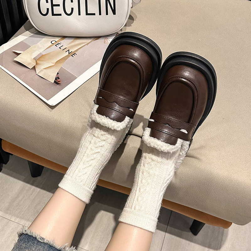 Insulated winter keep warm casual universal shoes English style…